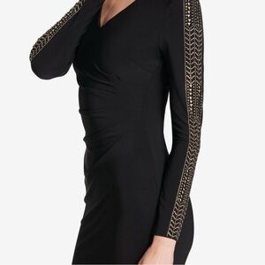 Guess Elegant Black Dress with Gold Accents